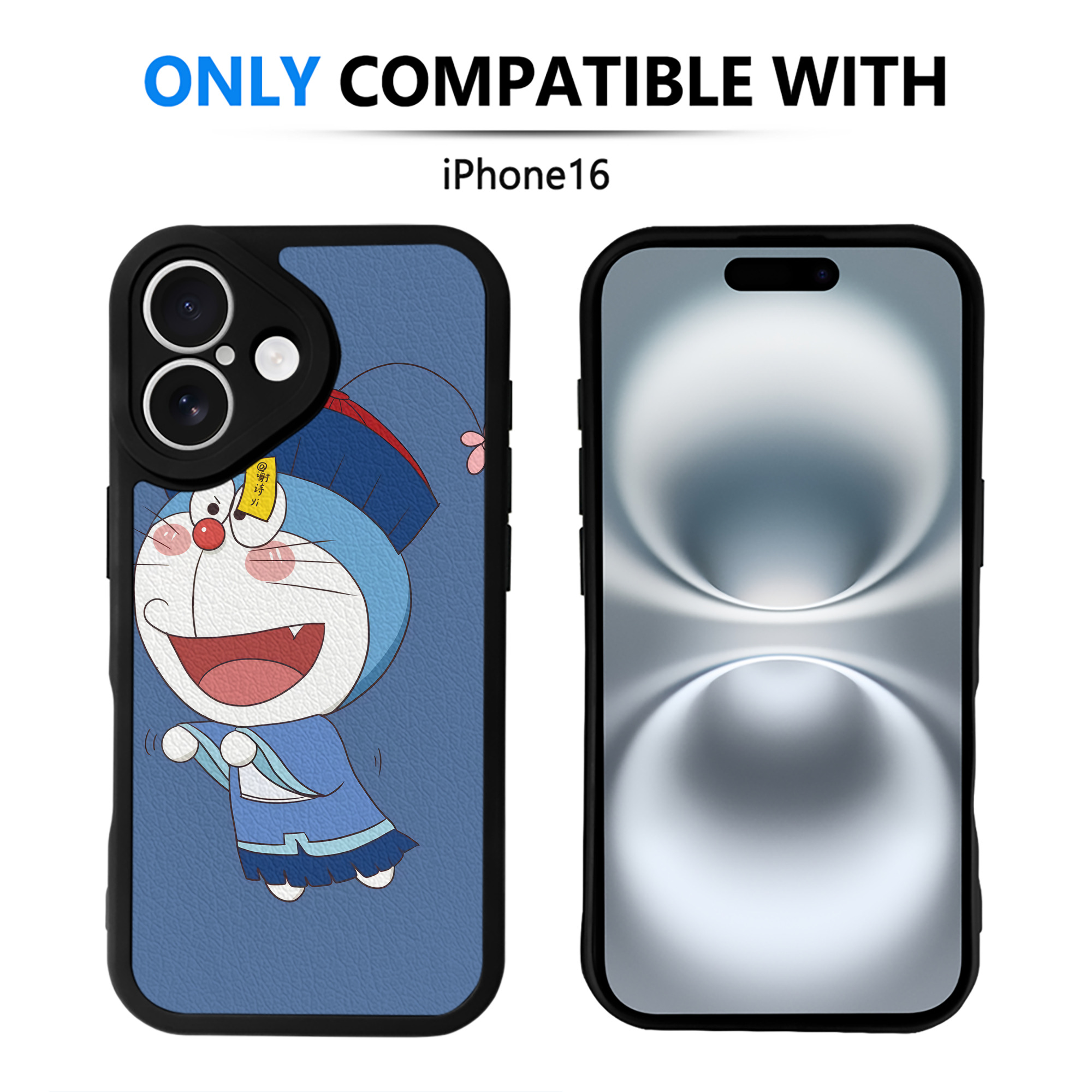（画像用） ドラえもん Doraemon 【iPhone 16シリーズ対応】シリコンスマホケース（レザー調） 材質：シリコン